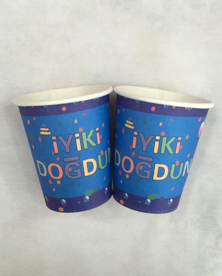 BARDAK KARTON TEMALI İYİKİ DOĞDUN MAVİ 10 LU