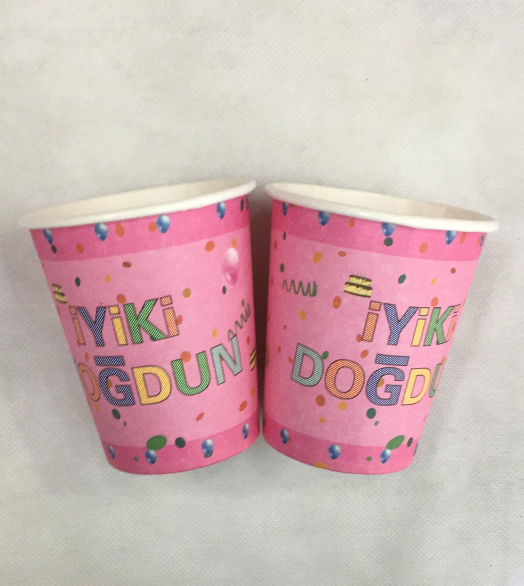 BARDAK KARTON TEMALI İYİKİ DOĞDUN PEMBE 10 LU