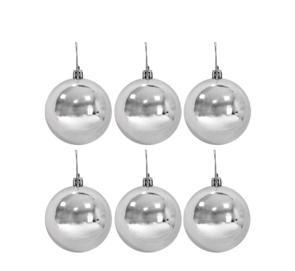 TOP SÜS 4 CM 6 LI GÜMÜŞ