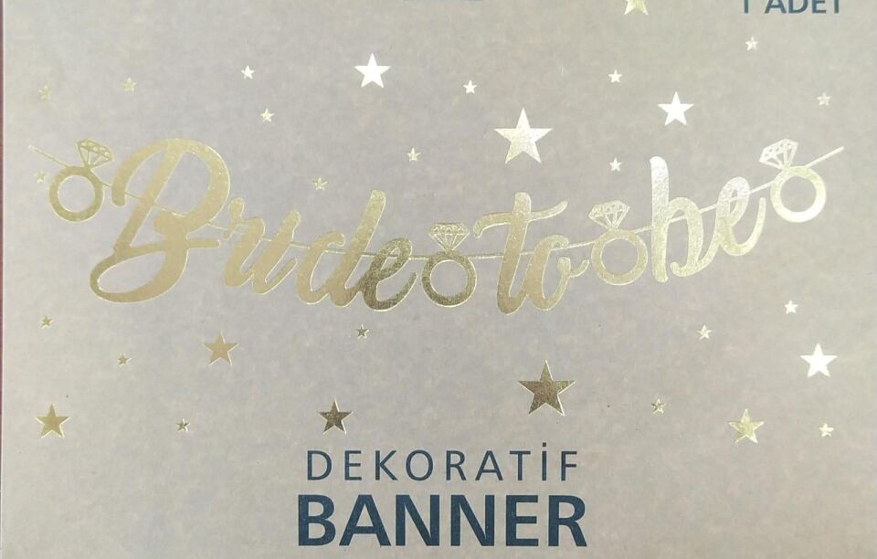 OYNAR  KALİGRAFİ YAZI METALİZE BRİDE TO BE ALTIN