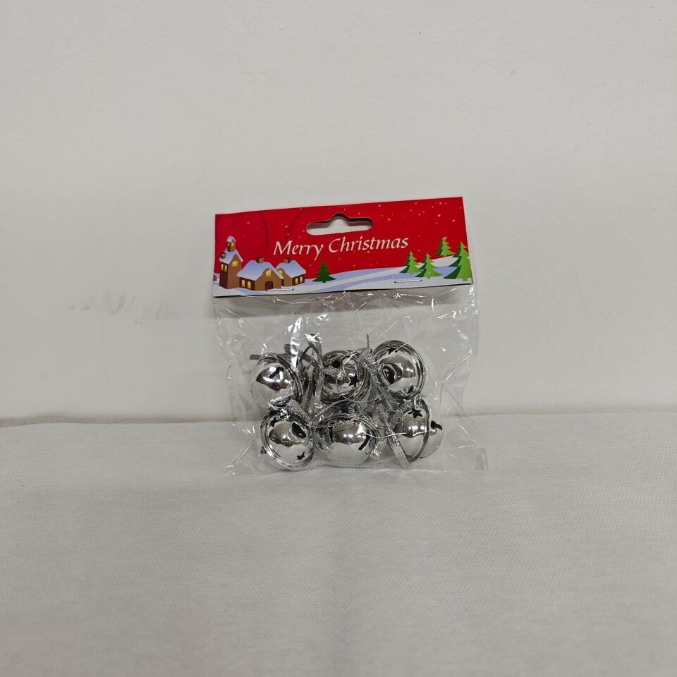 AĞAÇ SÜSÜ ÇAN 3 CM 6 LI  AÇIK GÜMÜŞ