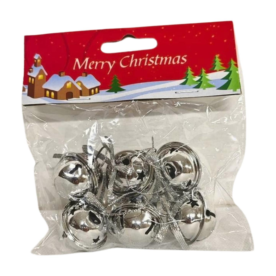 AĞAÇ SÜSÜ ÇAN 3 CM 6 LI  AÇIK GÜMÜŞ