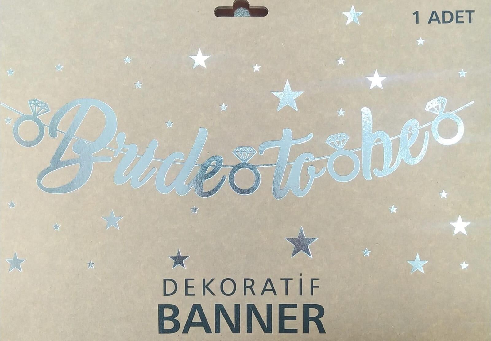 OYNAR  KALİGRAFİ YAZI METALİZE BRİDE TO BE GÜMÜŞ