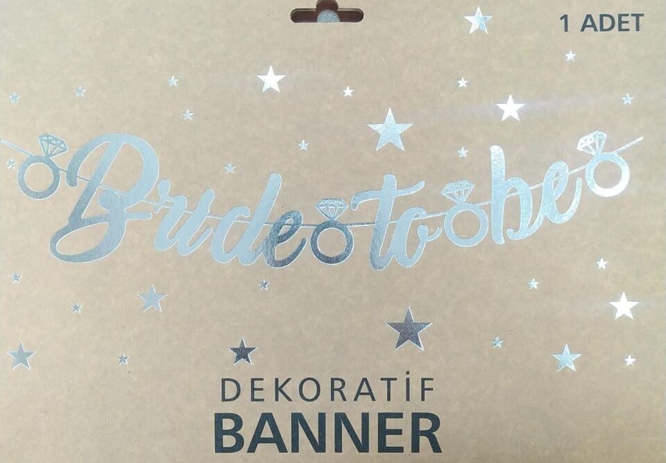 OYNAR  KALİGRAFİ YAZI METALİZE BRİDE TO BE GÜMÜŞ