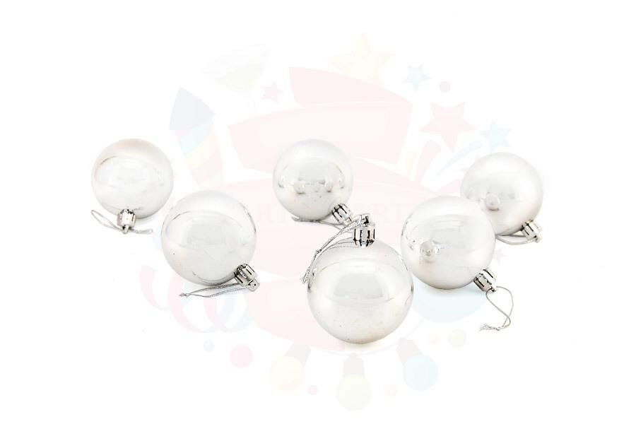 TOP SÜS 6 CM 6 LI GÜMÜŞ