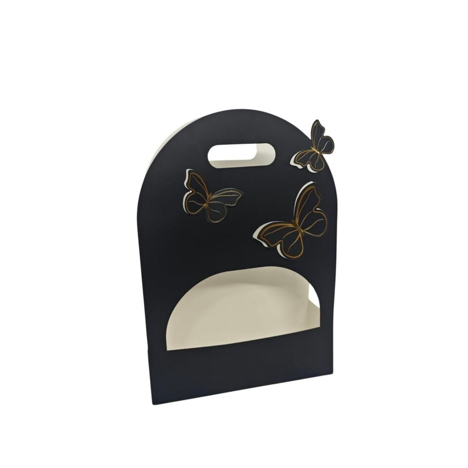KARTON EL GEÇMELİ KELEBEKLİ ÇANTA 25*9*36CM SİYAH