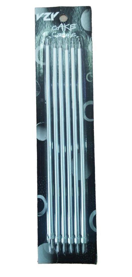 MUM 25CM İNCE UZUN 6 LI GÜMÜŞ