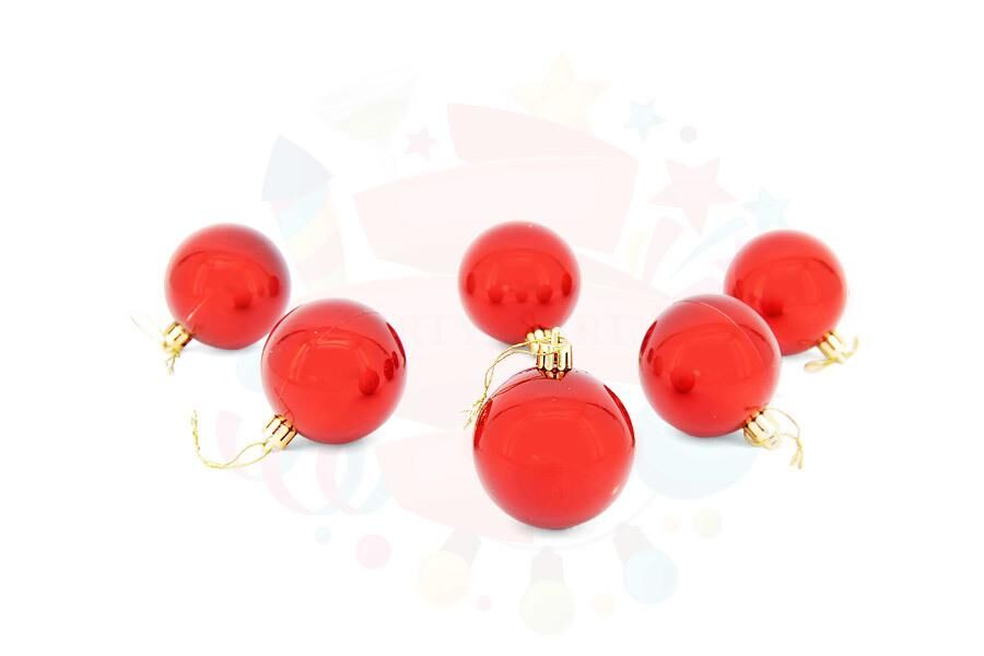 TOP SÜS 6 CM 6 LI KIRMIZI