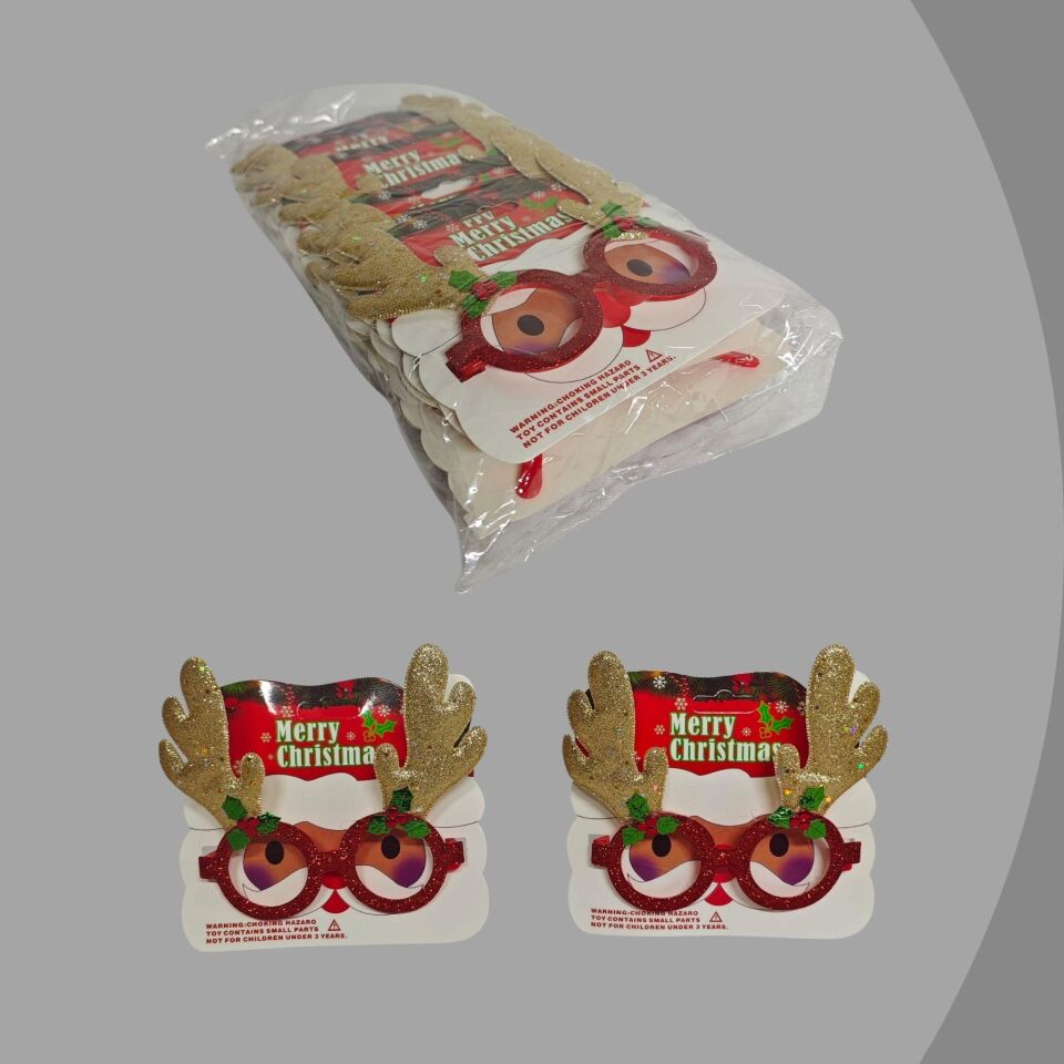 NOEL  GÖZLÜK GEYİKLİ 12 LI ALTIN