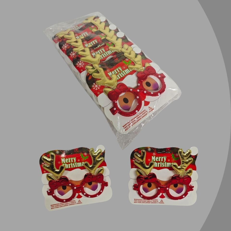 NOEL  GÖZLÜK GEYİKLİ FİYONKLU  12 LI ALTIN