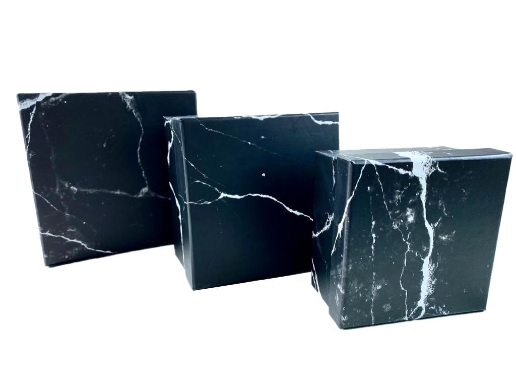 ABK KUTU KARE 3 LÜ SET MERMER DESEN