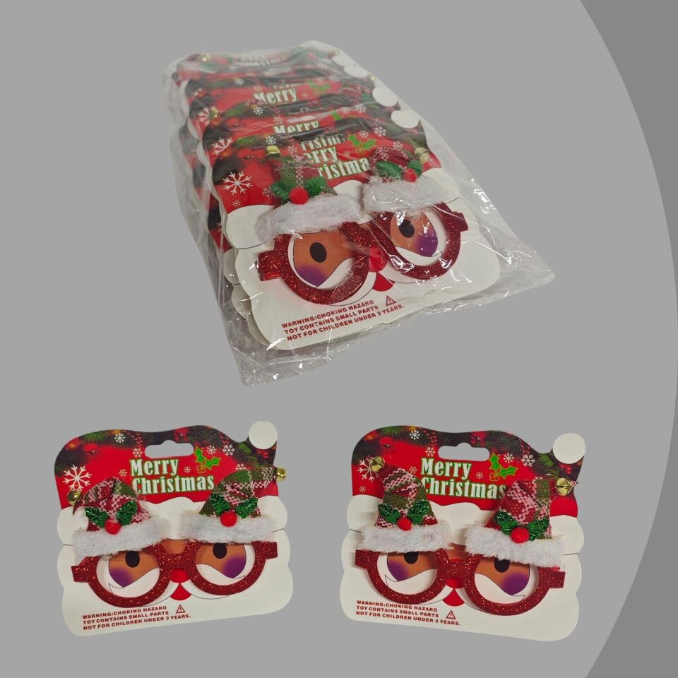 NOEL  GÖZLÜK ŞAPKALI 12 LI