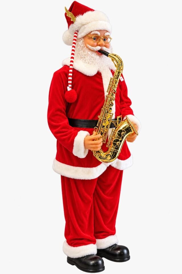 NOEL BABA HAREKETLİ  SAKSAFONLU MÜZİK ÇALAN 180CM