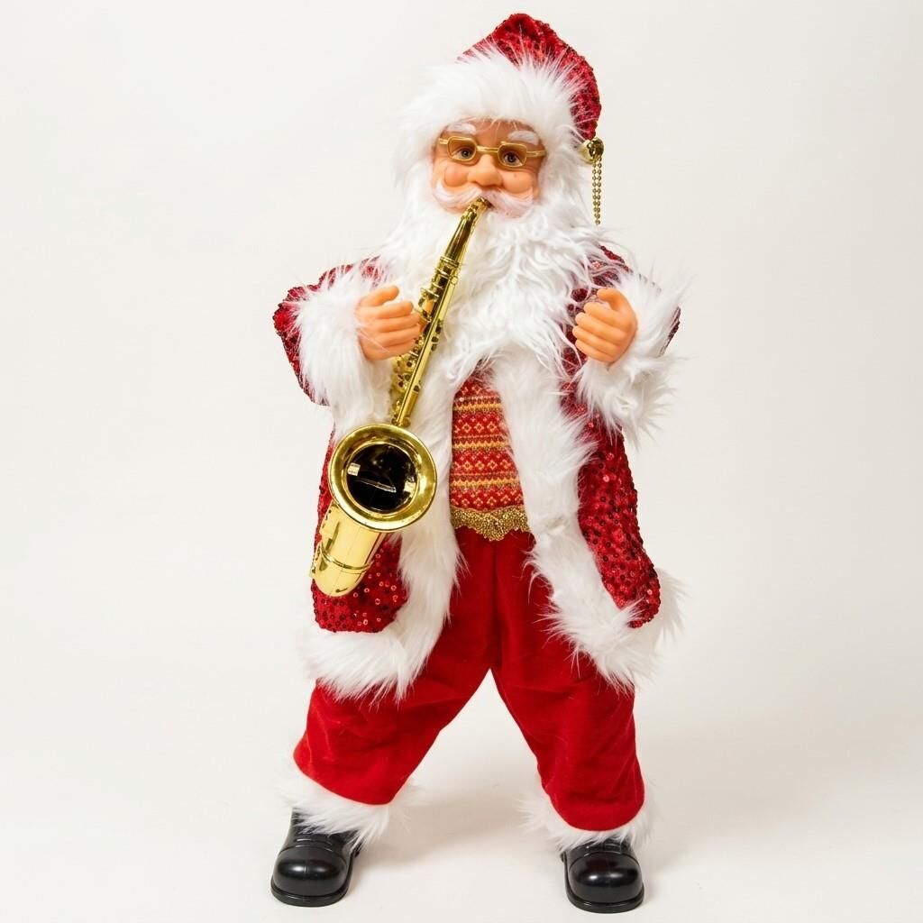 NOEL BABA SAKSAFONLU HAREKETLİ MÜZİKLİ  90CM