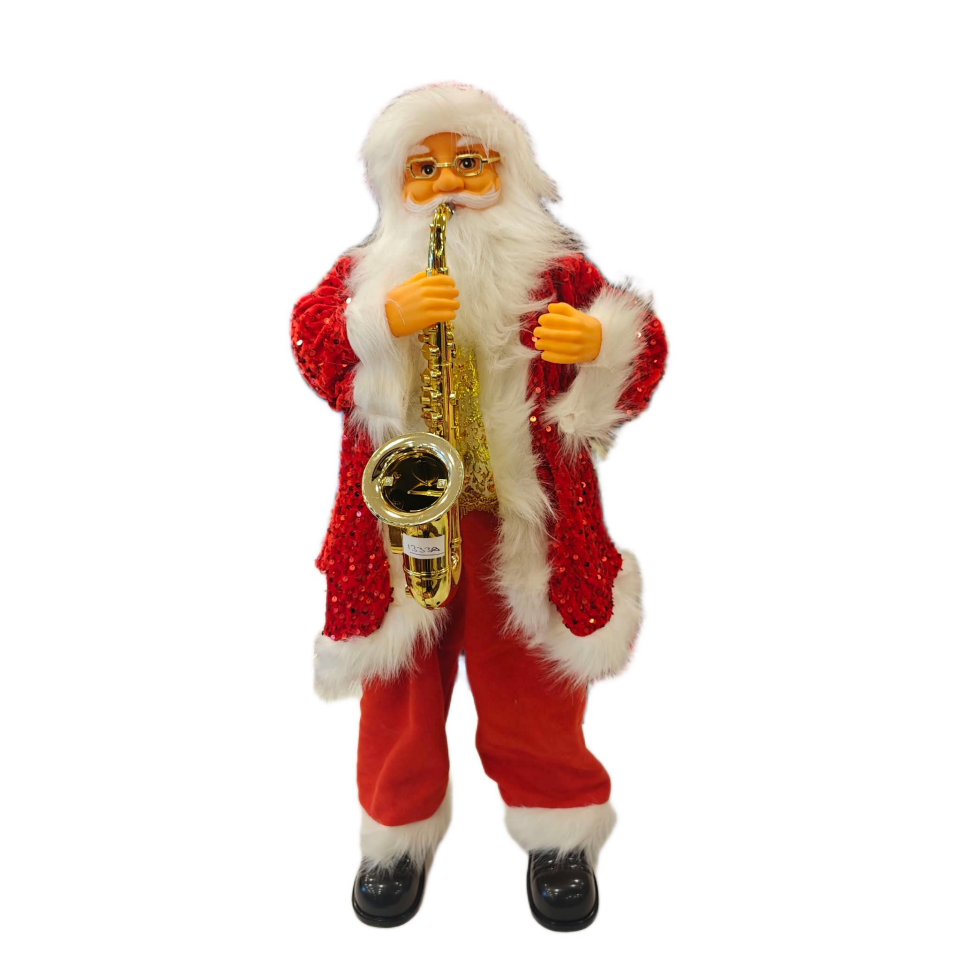 NOEL BABA SAKSAFONLU HAREKETLİ MÜZİKLİ  90CM