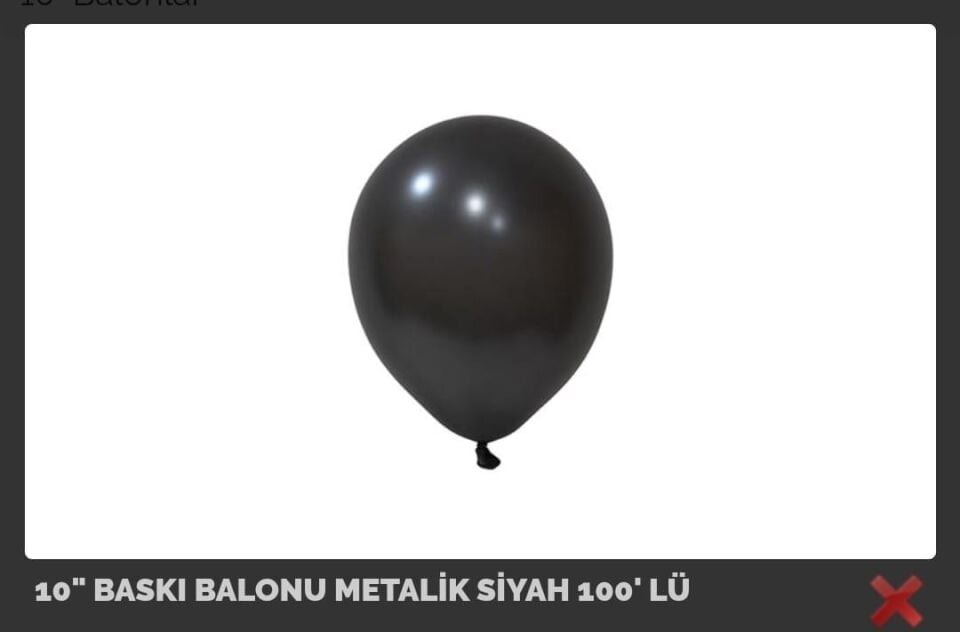 BALON 10'' GEMAR SİYAH PASTEL 100 LÜ