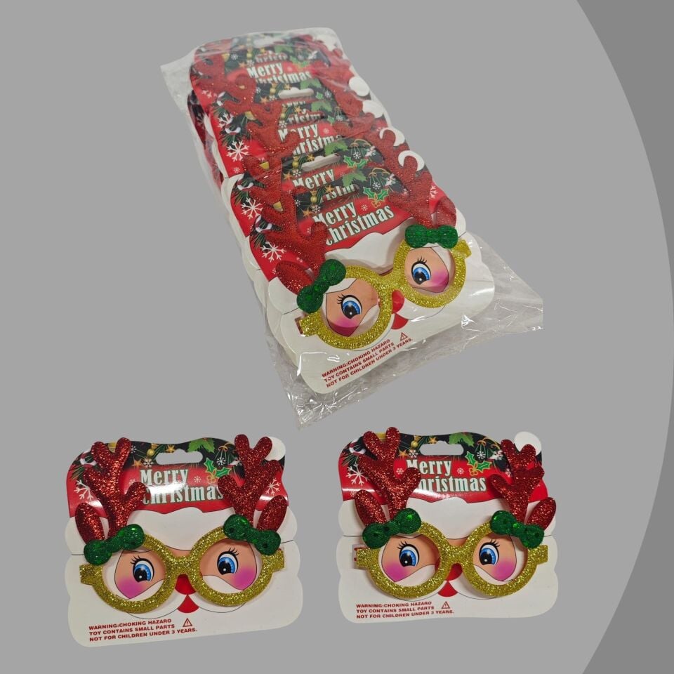 NOEL  GÖZLÜK GEYİK FİYONK 12 LI ALTIN KIRMIZI