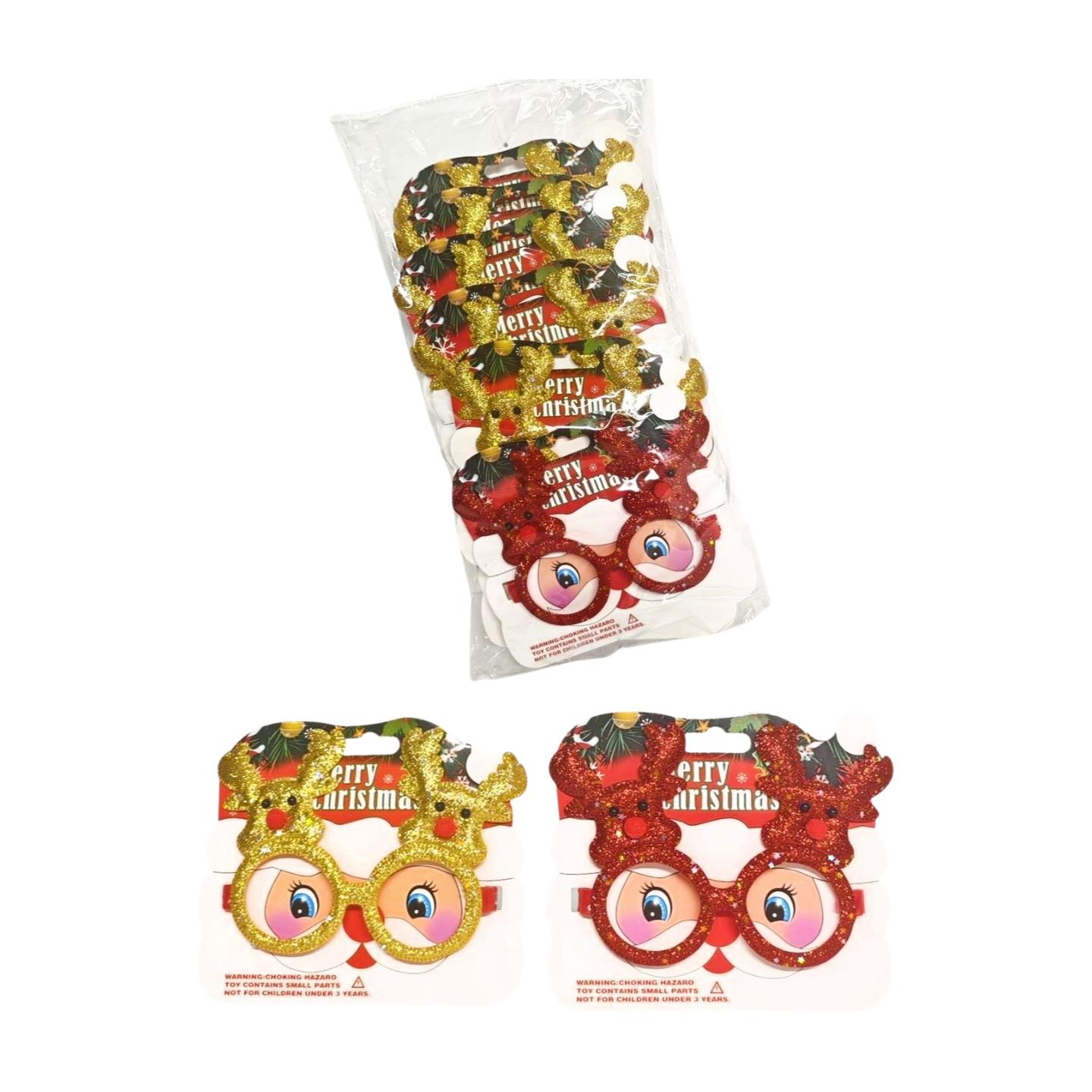 NOEL  GÖZLÜK GEYİK FİGÜRLÜ SİMLİ  KIRMIZI 12 LI