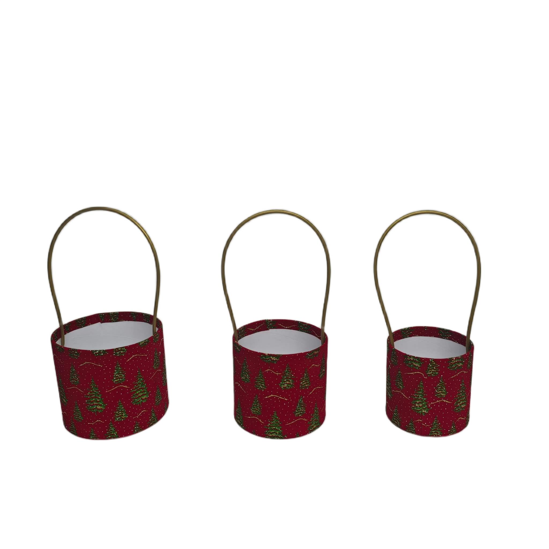 KUTU SİLİNDİR KAPAKSIZ YILBAŞI ÇAM AĞAÇ 3 LÜ SET