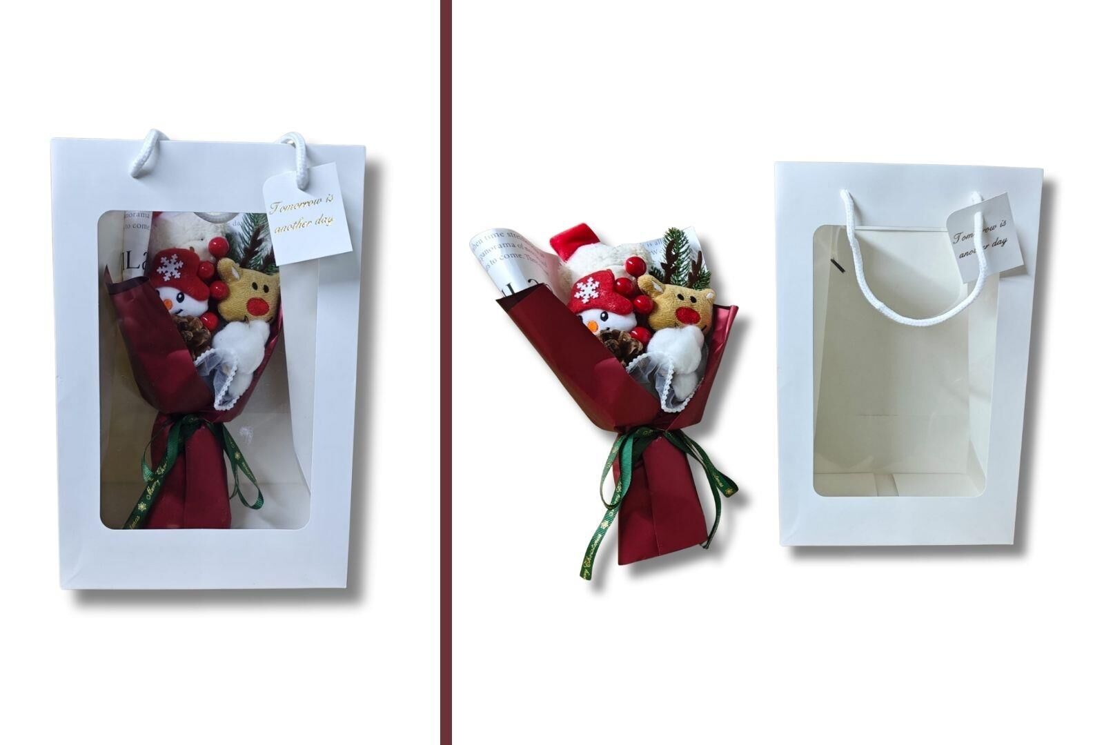 NOEL DEKORASYON EL BUKETİ TANZİM KIRMIZI