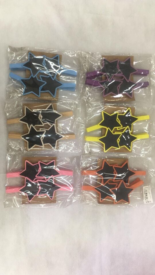 MANDAL BOŞ KARA TAHTA YILDIZ 4 LÜ RENKLİ