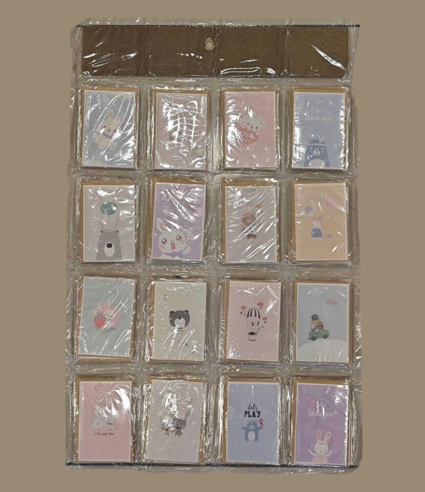MESAJ KARTI ZARFLI HAYVAN FİGÜRLÜ 80 Lİ SET