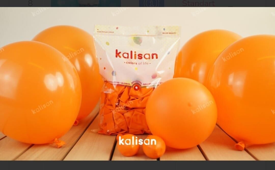 BALON 12'' DÜZ RENK ORANGE 100'LÜ KALİSAN