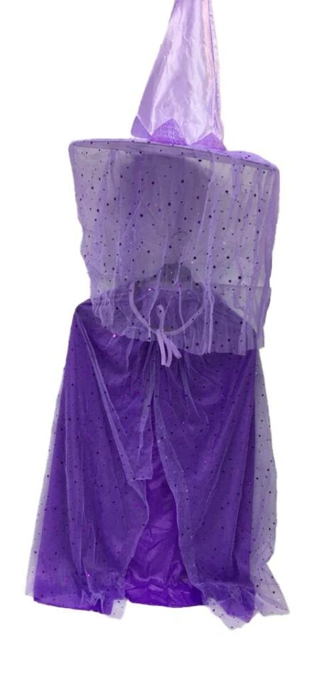 HALLOWEEN CADI PELERİN VE ŞAPKASI ÇOCUK 80CM LİLA