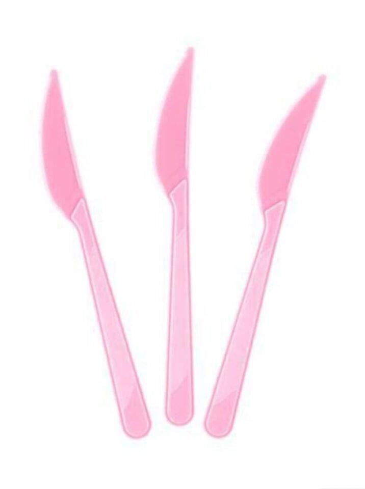 BIÇAK PLASTİK 25 Lİ PEMBE