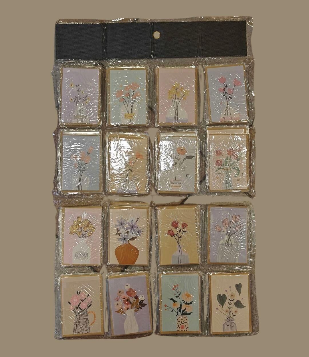 MESAJ KARTI ZARFLI ÇİÇEK DESENLİ  80 Lİ SET