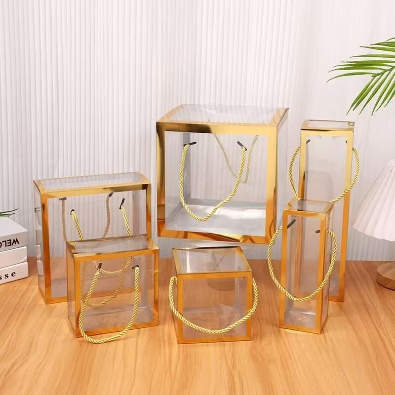 ÇANTA ŞEFFAF ALTIN KENARLI 10 LU 10*25*25