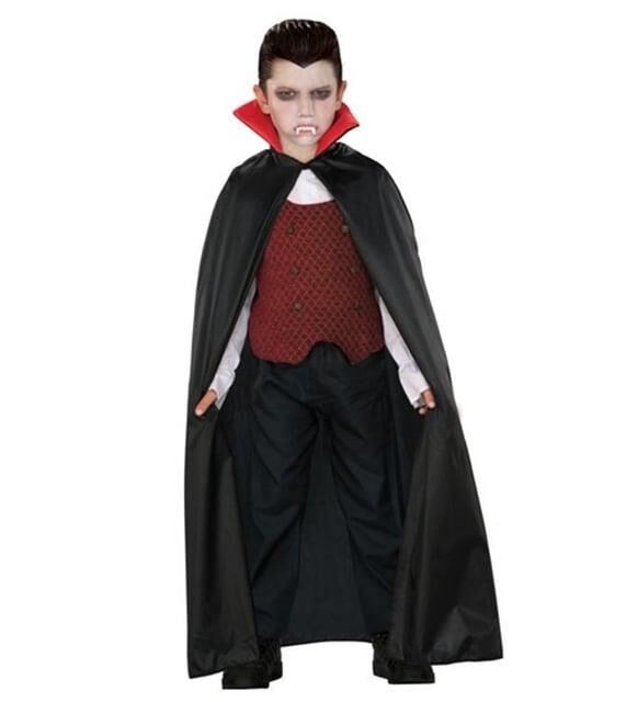 HALLOWEEN ÇOCUK VAMPİR PELERİNİ SİYAH 80CM