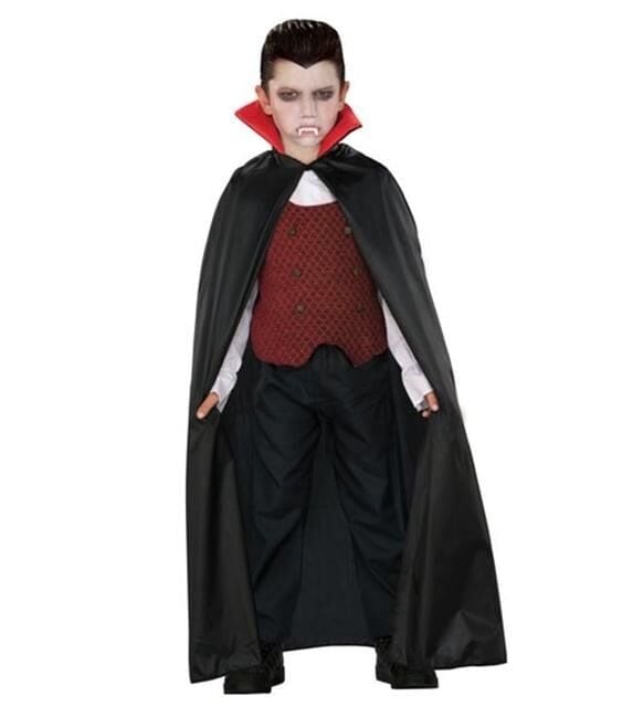 HALLOWEEN ÇOCUK VAMPİR PELERİNİ SİYAH 80CM