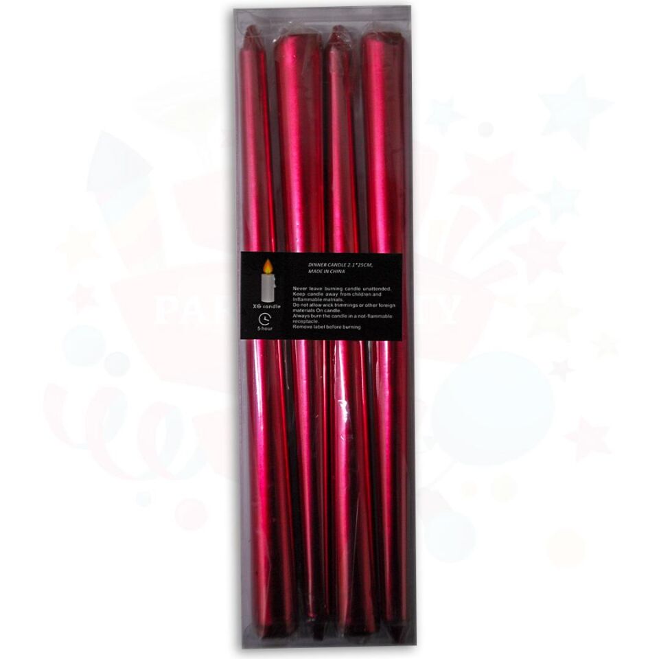 MUM ŞAMDAN 25 CM 4 LÜ KIRMIZI