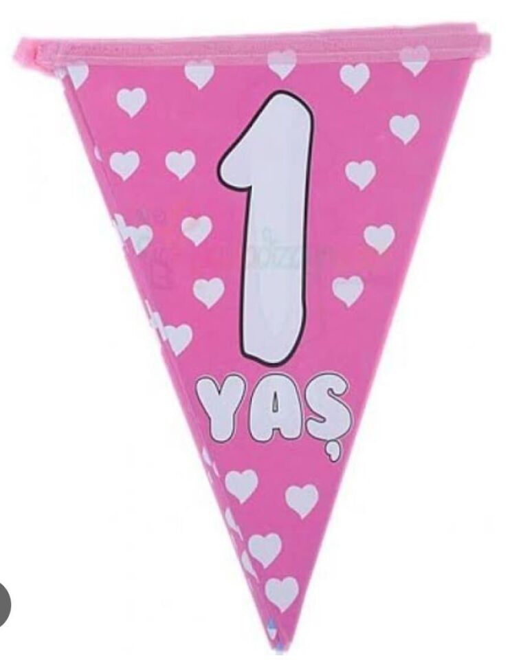 FLAMA ÜÇGEN 1.YAŞ GÜNÜM MAVİ-PEMBE