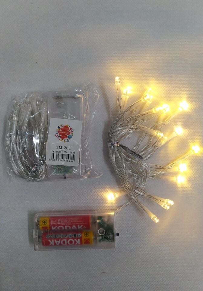 IŞIK PİLLİ LED 2M 20 AMPUL FONKSYONLU GÜNIŞIĞI