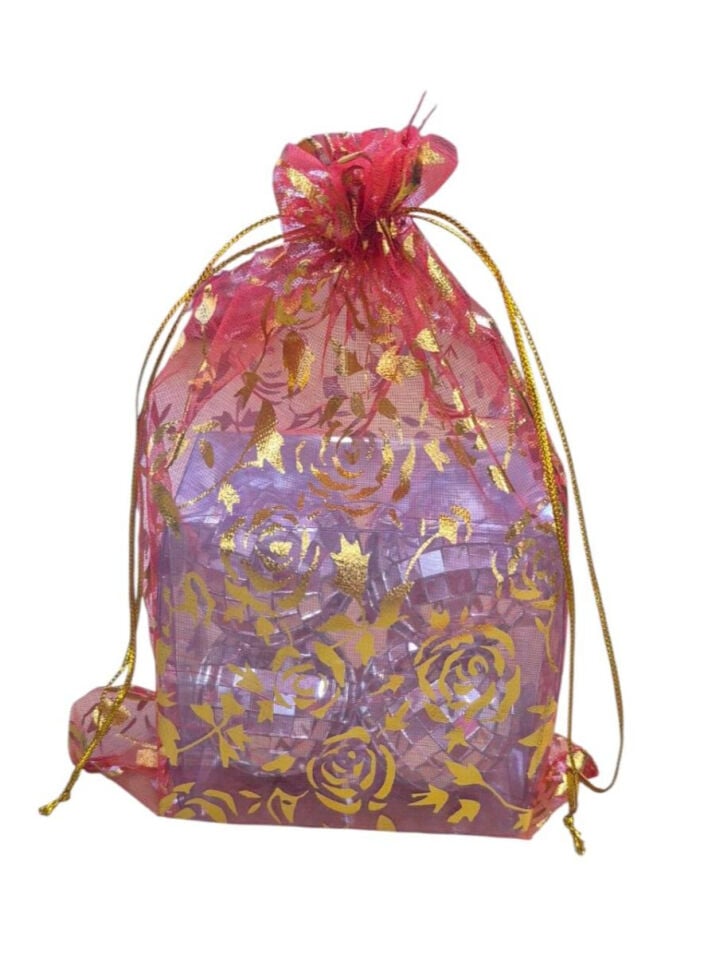 TÜL KESE SİMLİ DESENLİ KIRMIZI 17*23 CM 100 LÜ
