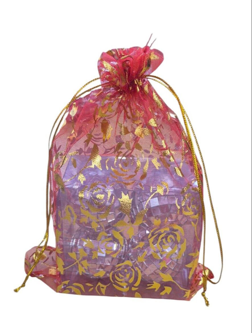 TÜL KESE SİMLİ DESENLİ KIRMIZI 15*20 CM 100 LÜ