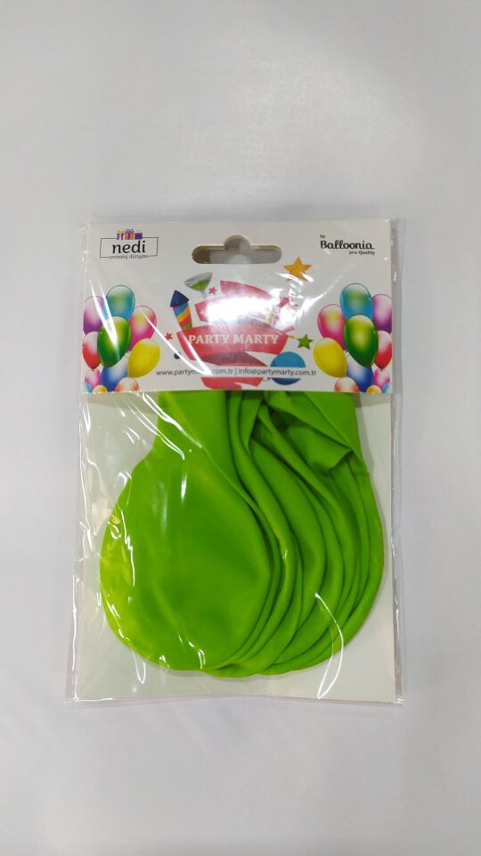 BALON MARKET DÜZ RENK A.YEŞİL 10 LU