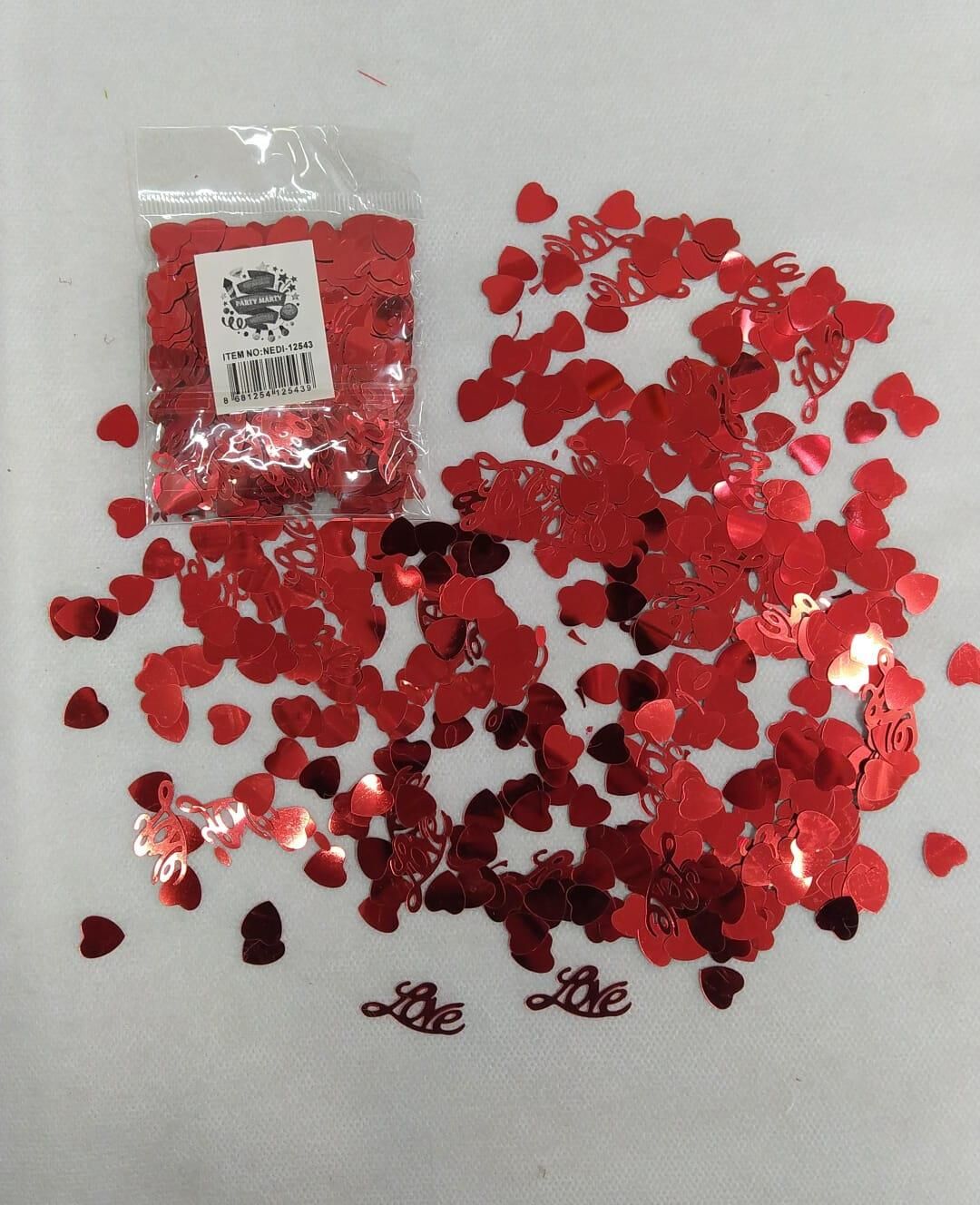MASA KONFETİSİ KALPLİ VE LOVE YAZILI 15 GR