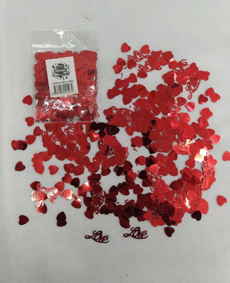 MASA KONFETİSİ KALPLİ VE LOVE YAZILI 15 GR