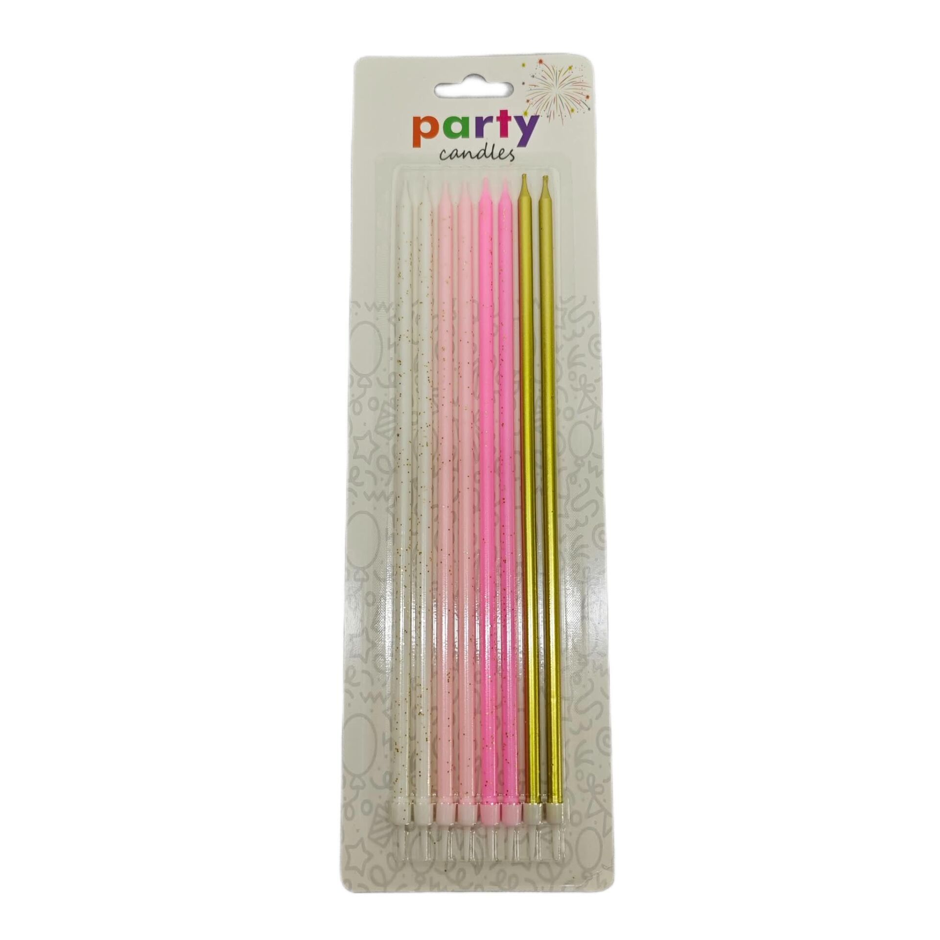 MUM İNCE 25 CM ÇOK RENKLİ ALTIN-PEMBE