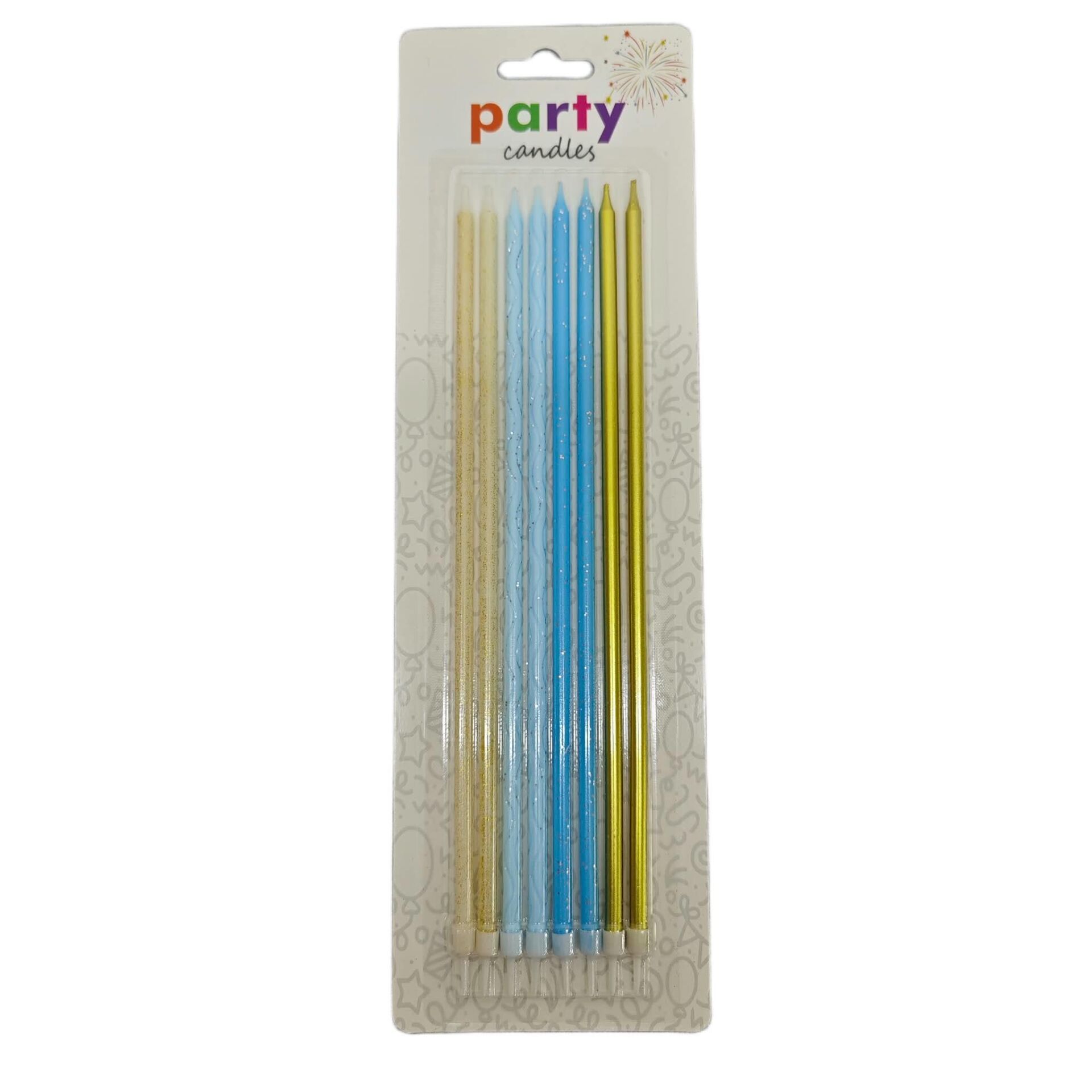 MUM İNCE 25 CM ÇOK RENKLİ ALTIN-MAVİ