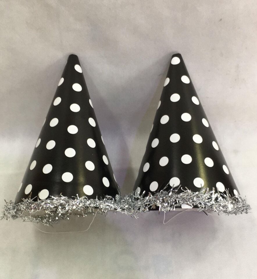 ŞAPKA KARTON TEMALI 10 LU SİYAH PUANTİYELİ