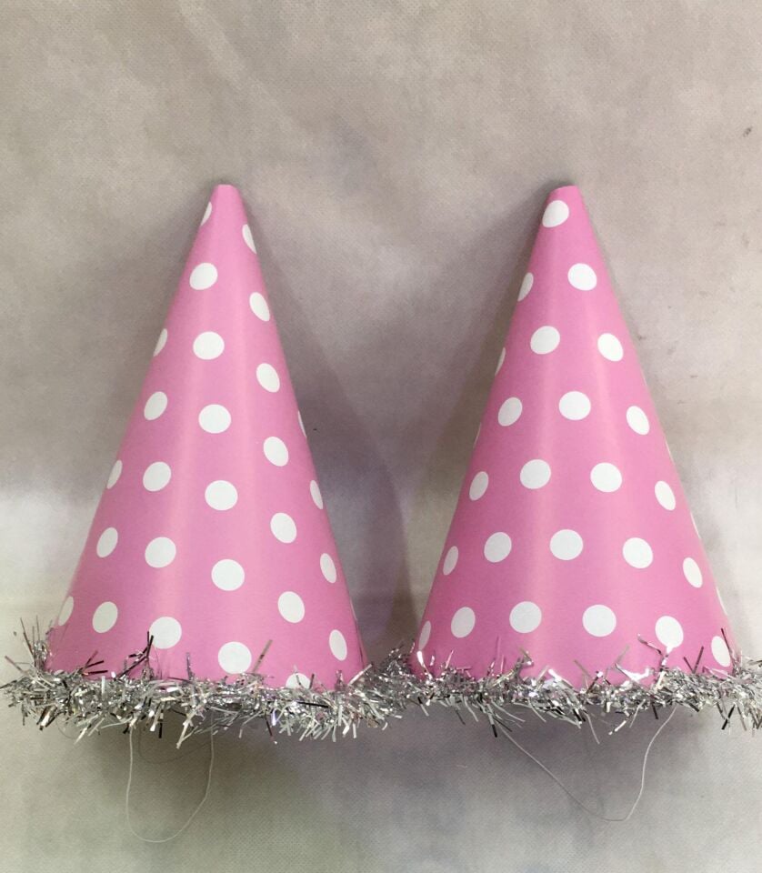 ŞAPKA KARTON TEMALI 10 LU PEMBE PUANTİYELİ