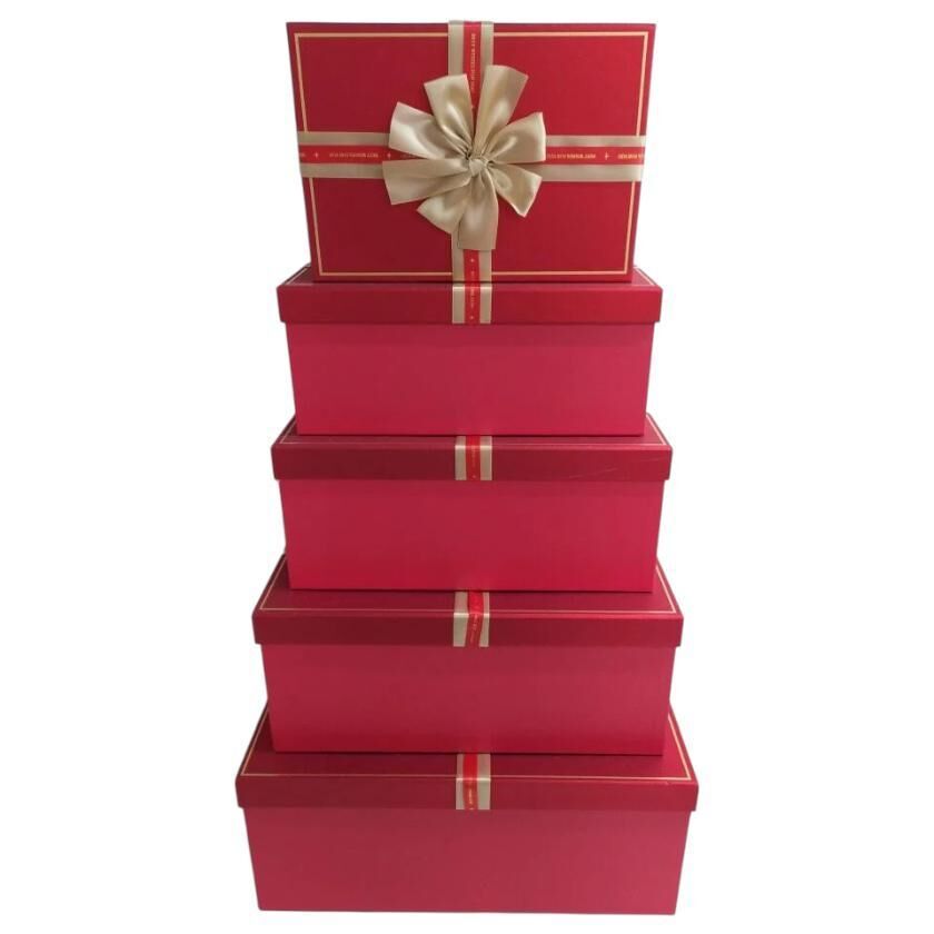 KUTU DİKDÖRTGEN 5 Lİ KIRMIZI ALTIN FİYONKLU