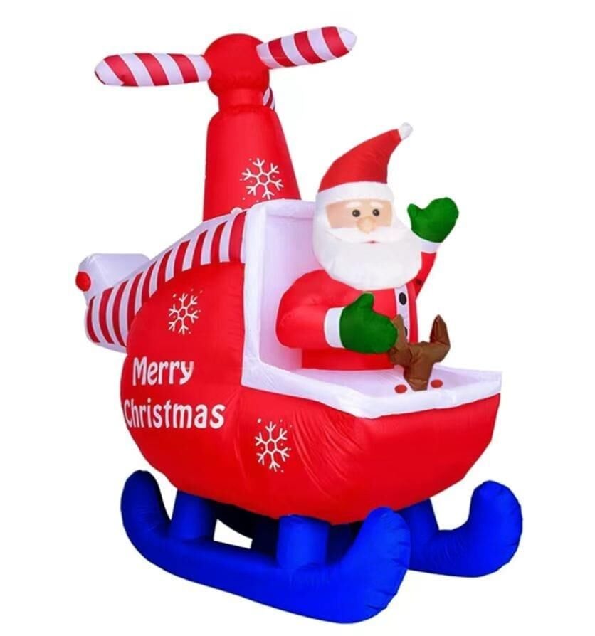 NOEL DEKORASYON  ŞİŞME HELİKOPTERLİ NOEL 1,9 MT