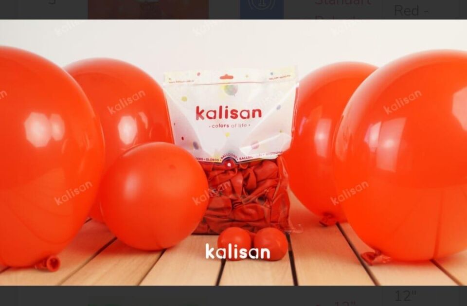 BALON 12'' DÜZ RENK RED(KIRMIZI) 100'LÜ KALİSAN