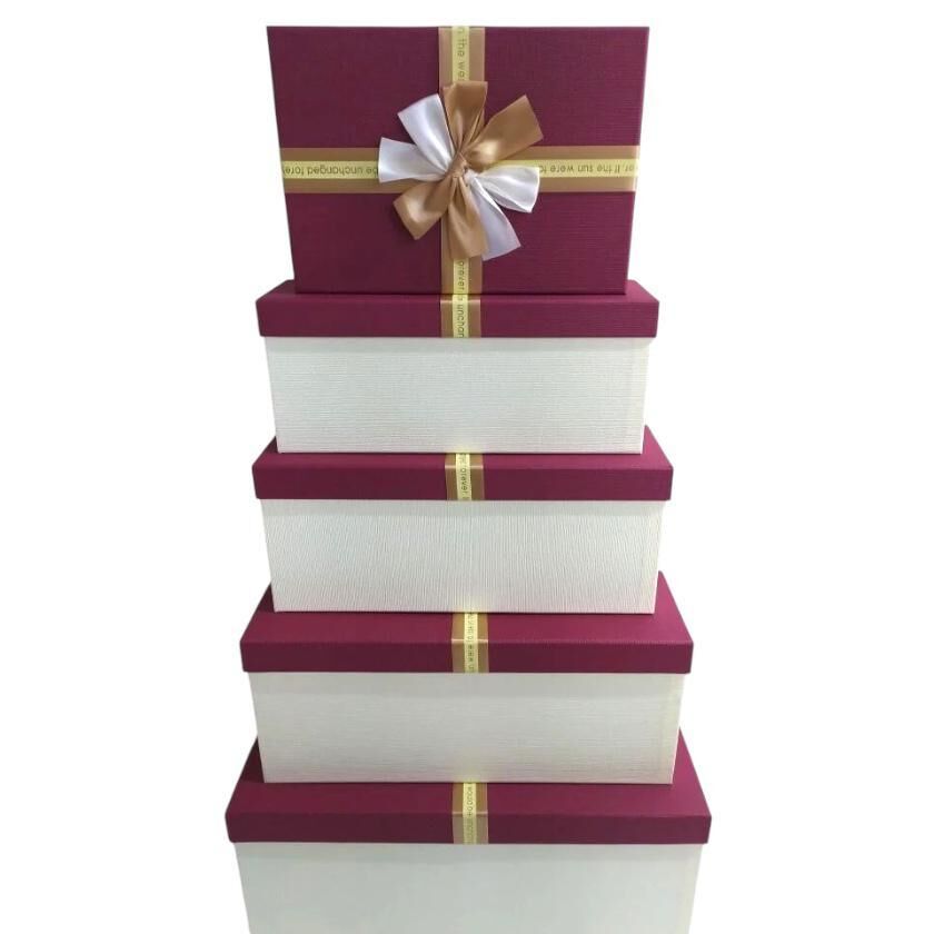 KUTU DİKDÖRTGEN 5 LİALTIN-BORDO FİYONK  BORDO-KREM