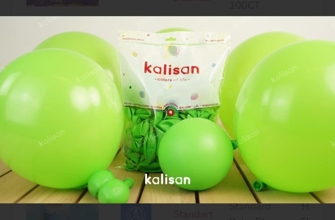 BALON 12'' DÜZ RENK A.YEŞİL 100'LÜ KALİSAN